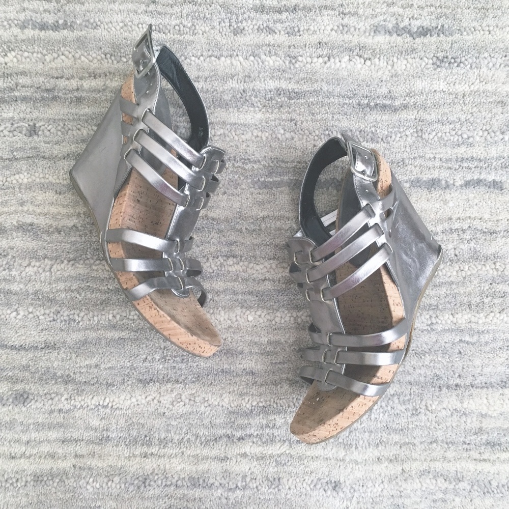 BCBGeneration | Silver Gladiator Wedge